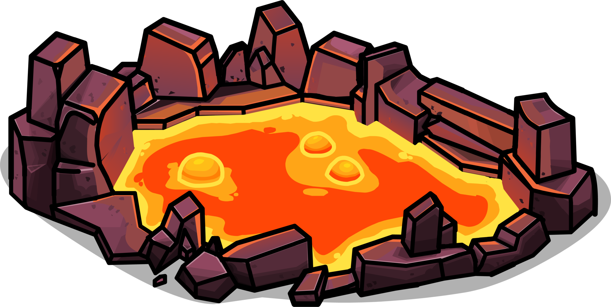 Lava Swimming Pool - Cartoon Lava Puddle (2000x1006)