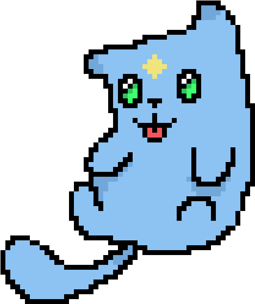 Pastel Blue Cat - Blue Pixel Art Png (710x670)