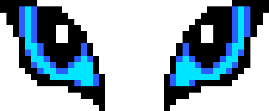 Blue Cat Eyes - Pixel Art Eye (1100x540)