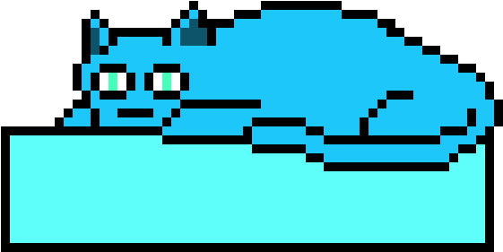 Blue Cat On Blue Box - Dragon Quest Slime Gif (640x350)