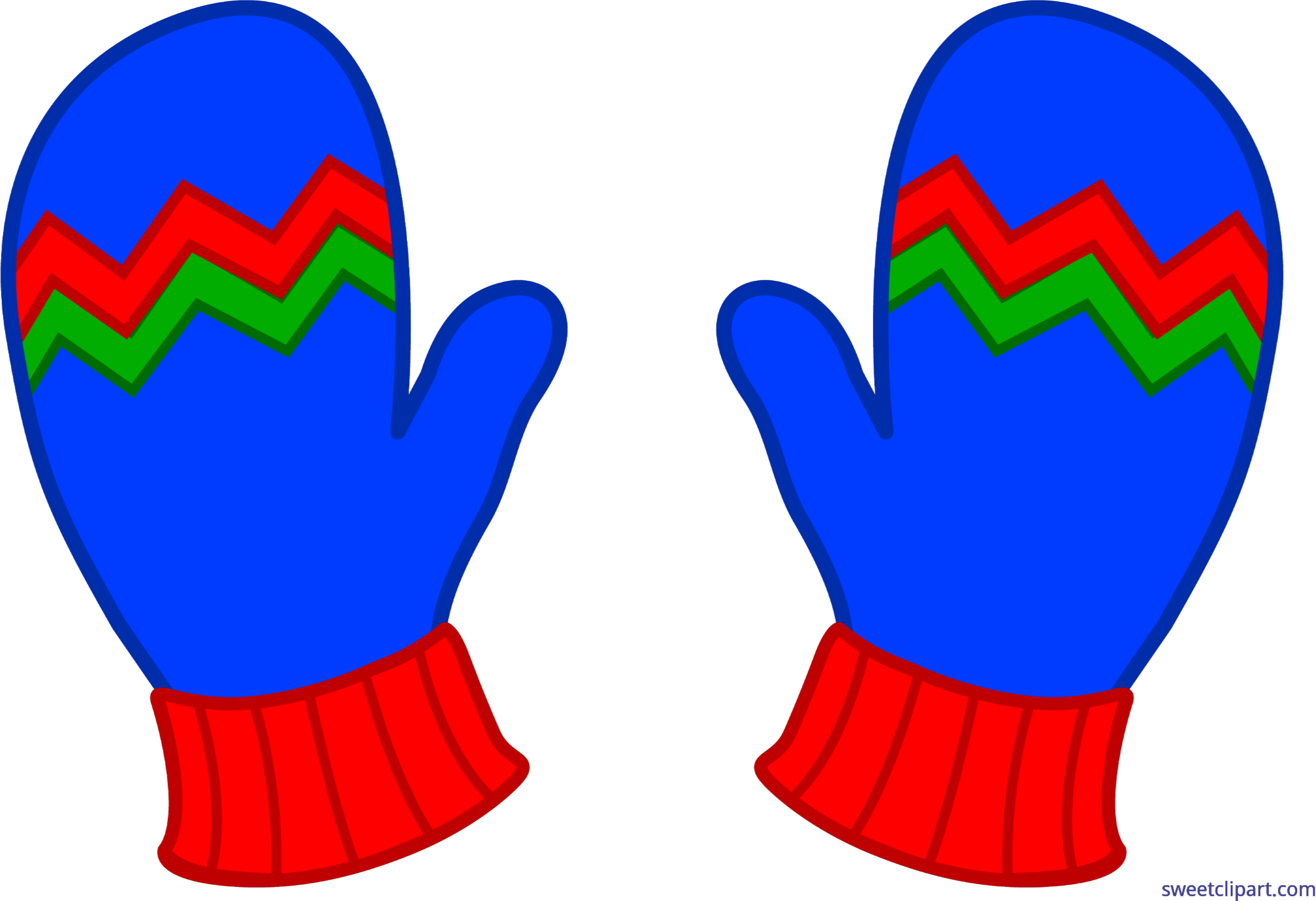 Blue Winter Mittens Art Sweet - Winter Mittens Clip Art (5531x3695)