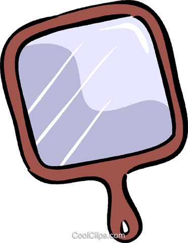 Hand Mirror Royalty Free Vector Clip Art Illustration - Espelho Vetor Png (372x480)