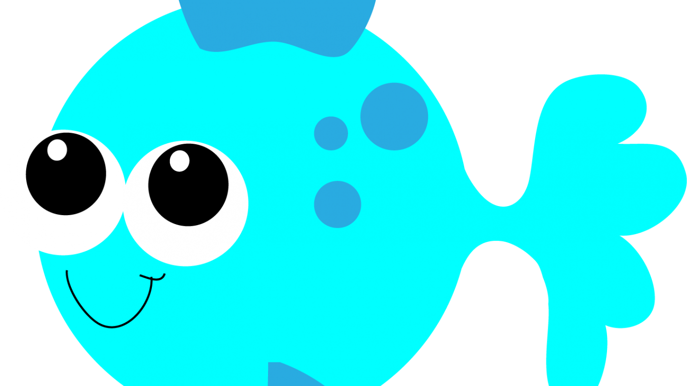 Ocean Habitat Clipart Black And White Coral Clip Sea - 可愛 小 魚 圖案 (1366x768)