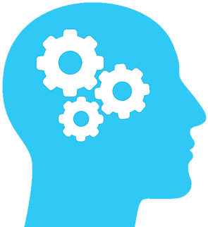 Side Head Vector Blue Settings - White Png Icon Of Technology (348x348)