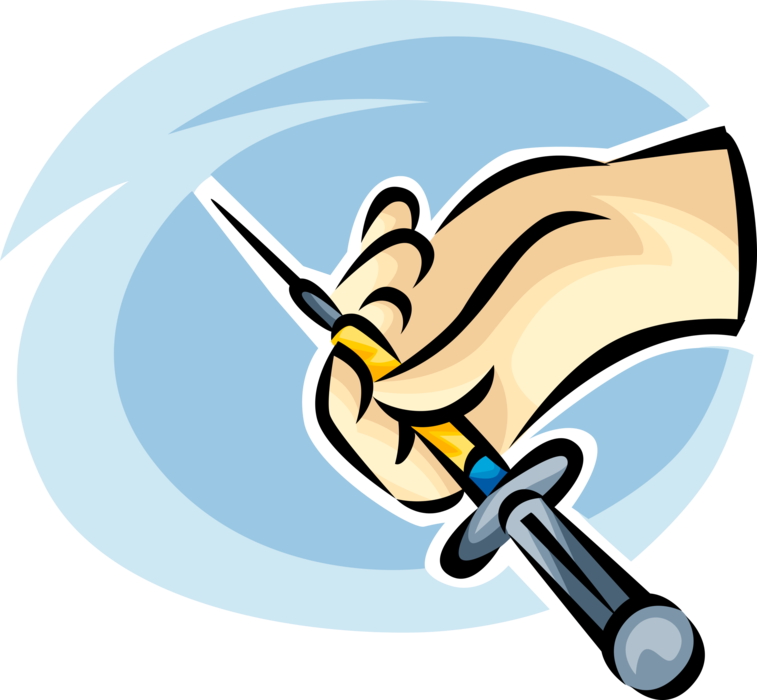 Needle/syringe Royalty Free Vector Clip Art Illustration - Agulha Com Seringa Png (757x700)