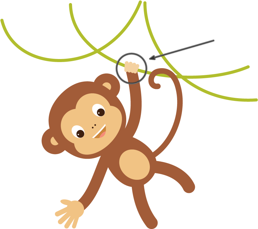 How To Create A Hanging Monkey Illustration Ⓒ - Complex Animal Adobe Illustrator (850x850)