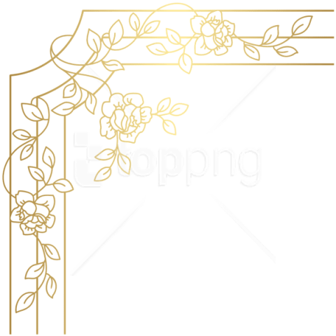 Free Png Download Decorative Golden Corner Png Clipart - Golden Corner Design Png (480x480)