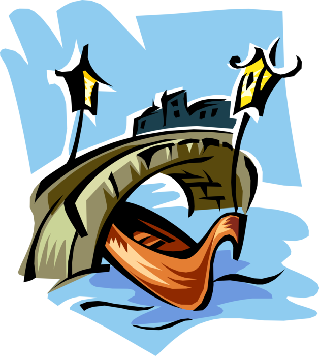 Vector Illustration Of Urban Metropolitan City Skyline - Venice (628x700)