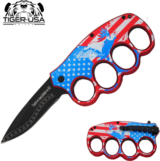 8 Inch Patriotic Eagle U - American Flag Knife Knuckle (600x600)