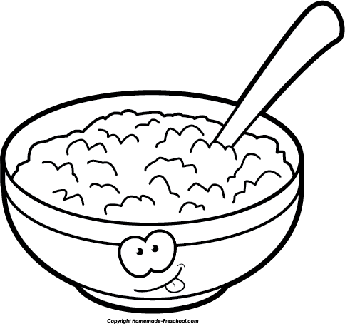 Click To Save Image - Oatmeal Clipart Black And White (484x454)