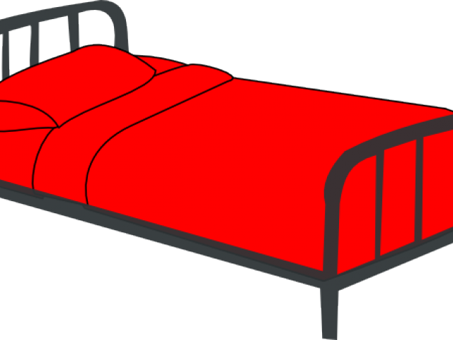 Bed Clipart Cartoon - Clip Art Red Bed (640x480)