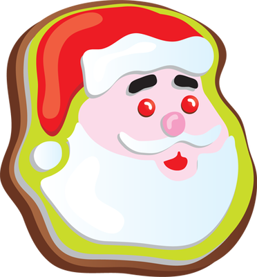 Santa Cookie Clip Art - Christmas Cookies Clip Art (372x400)