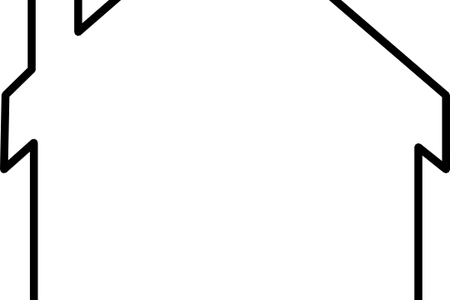 Shapes Clipart House - House Outline Clip Art (450x300)