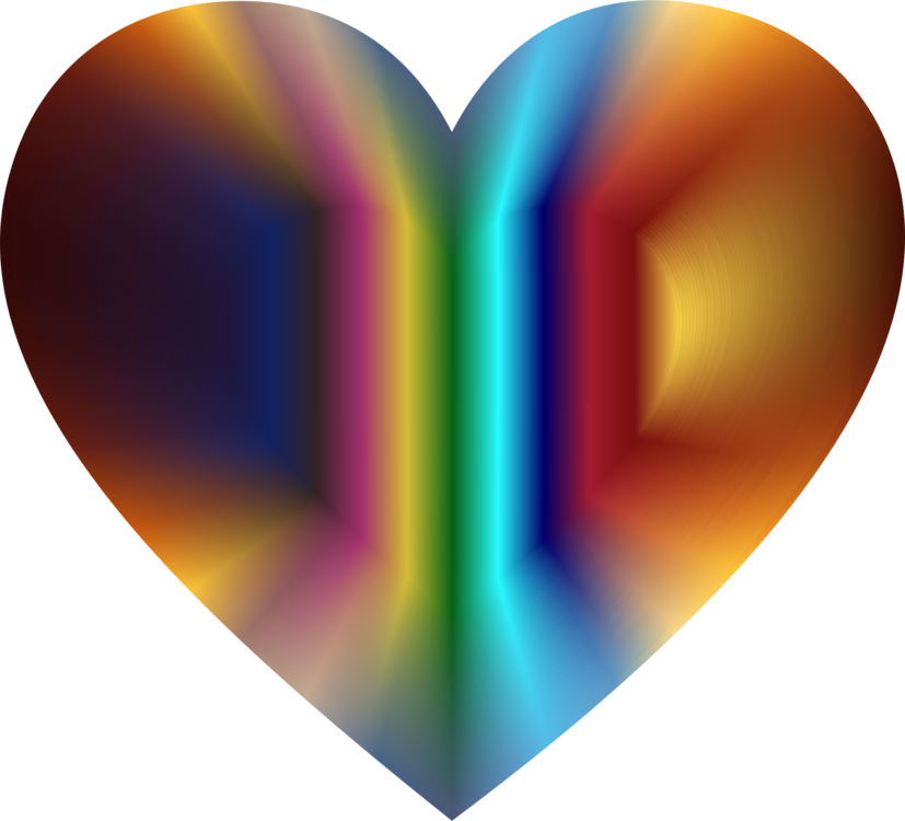 Refraction Heart Iridescence Computer - Heart (827x750)