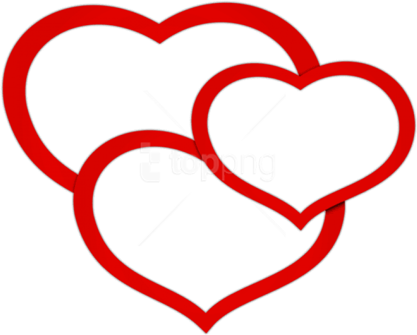 Transparent Red Triple Heartspicture Png - Transparent Hearts Clip Art (850x688)