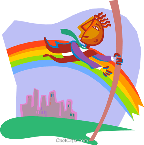 Jumping Over A Rainbow Royalty Free Vector Clip Art - Jumping Over A Rainbow Royalty Free Vector Clip Art (476x480)