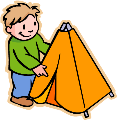 Infants And Toddler Tidbits - Boy With Tent Clipart (406x425)