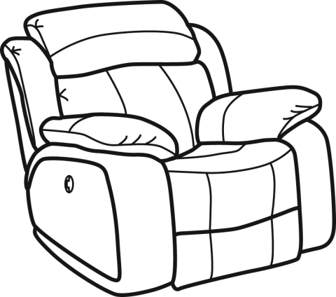 Sofa Clipart Recliner Chair Pencil And In Color Sofa - Recliner Clipart Black And White (480x424)