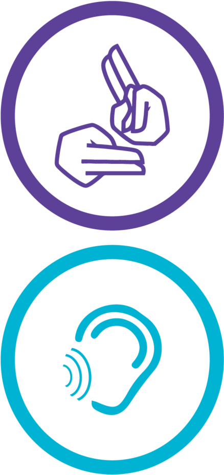 Icons For Sign Language And For Hearing Loss, Both - Sign Language (485x1024)