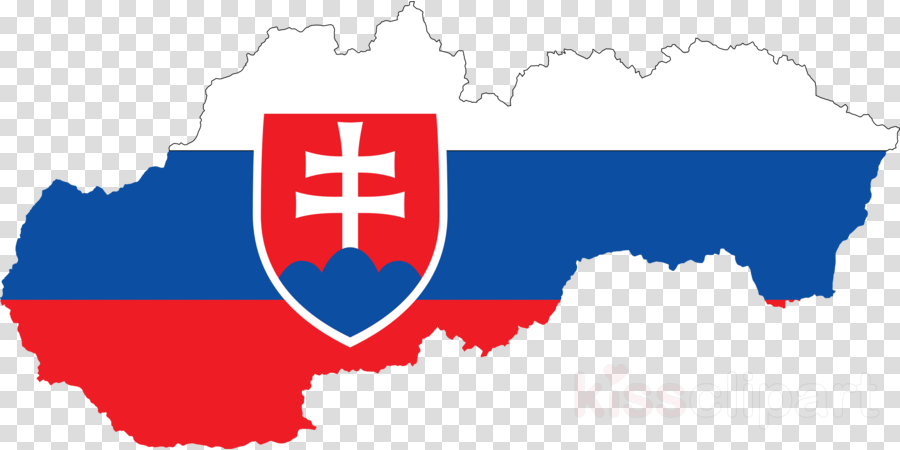 Slovakia Flag Map Clipart Flag Of Slovakia Map - Slovakia Map Flag (900x450)