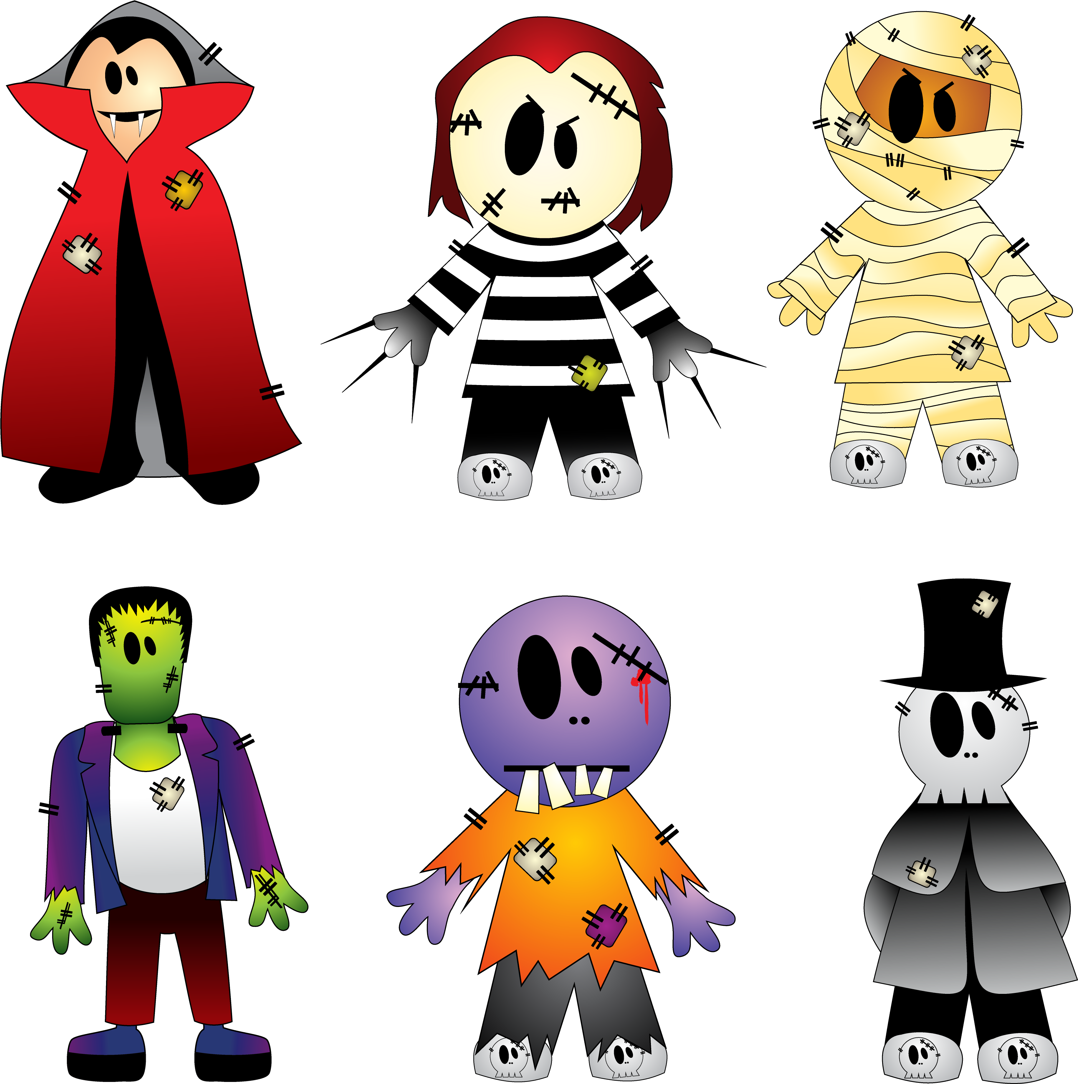 3767 X 3799 3 - Halloween Characters Clip Art (3767x3799)