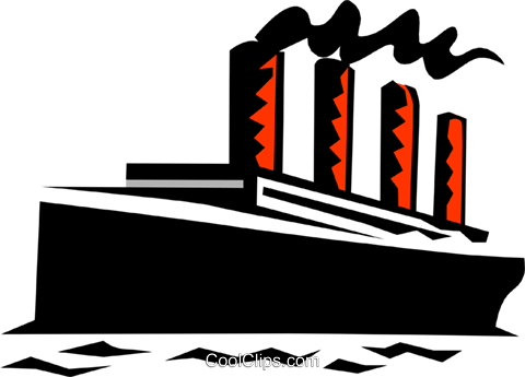 Ocean Liner Royalty Free Vector Clip Art Illustration - Cartoon Pictures Of The Titanic (480x345)