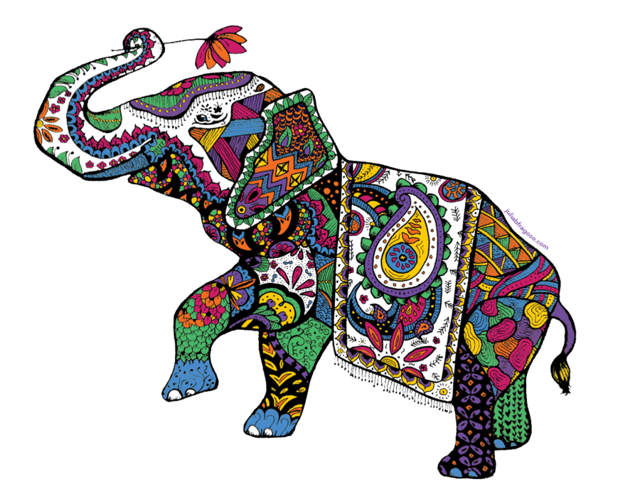 Colorful Elephant Png Clipart Indian Elephant Elephants - Colorful Elephant Png Clipart Indian Elephant Elephants (900x709)