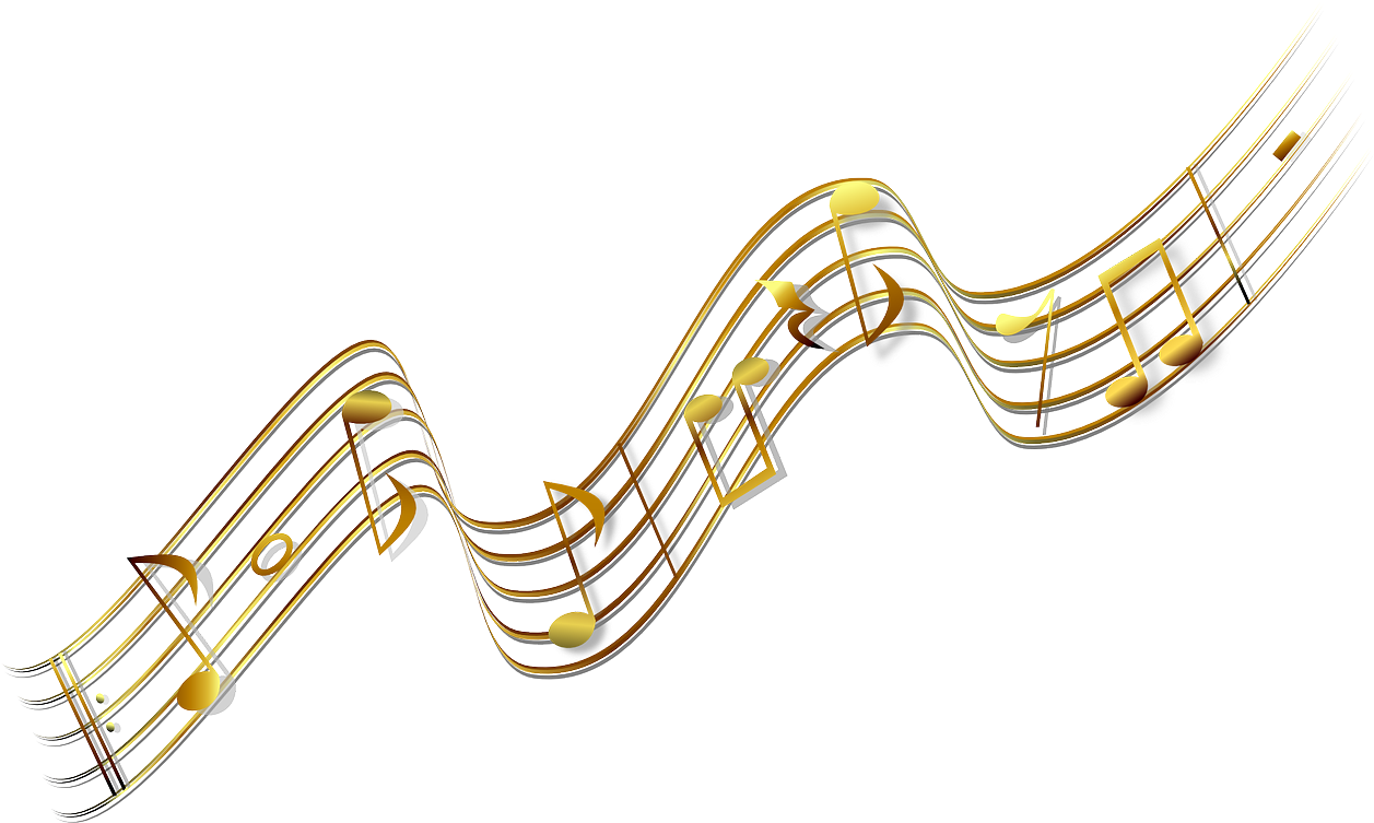 Notes-153132 - Music Notes Gold Png (1280x755)