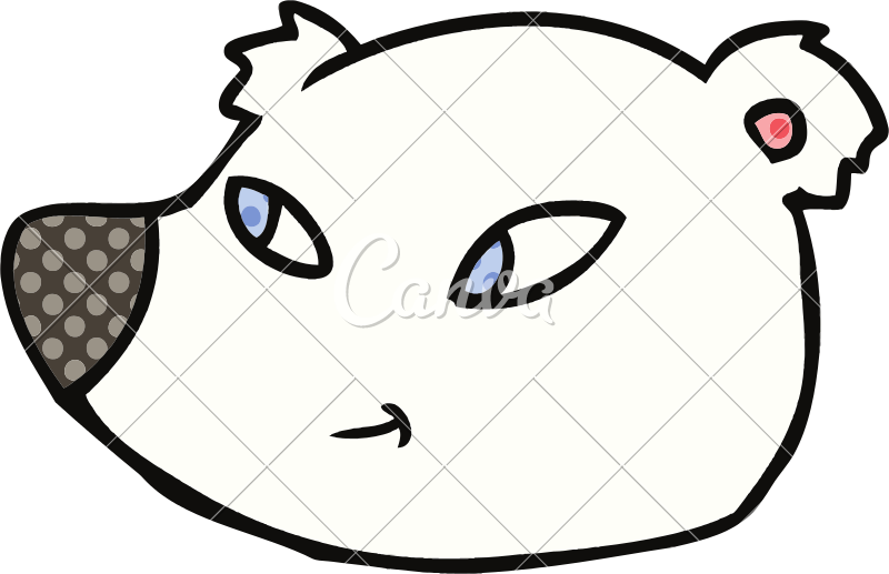 Cartoon Polar Bear Face - Cartoon Drawing Bear Face (800x517)