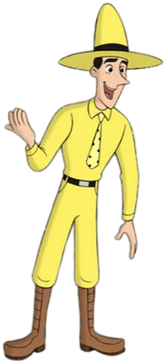 El Hombre De Sombrero Amarillo - Man In The Yellow Hat Cartoon (400x400)
