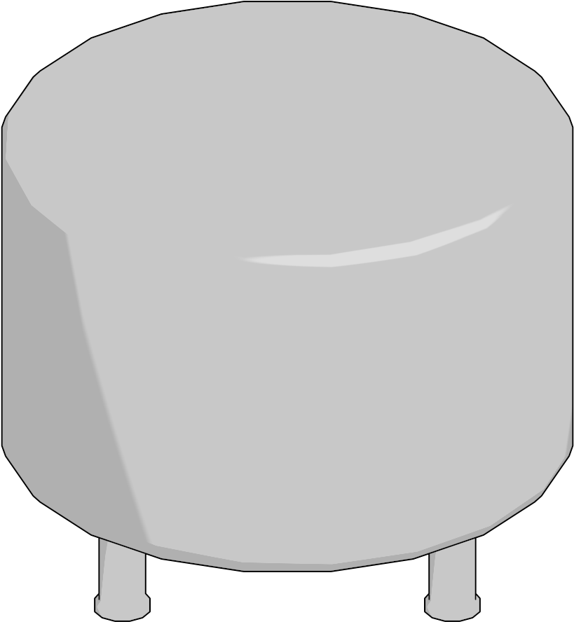 Alight - Ottoman-rnd,wood Legs - Illustration (1200x1200)