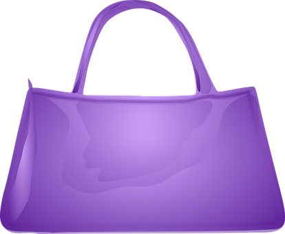 Handbag, Purse, Purple, Bag, Fashion - Purple Purse Clipart (414x340)