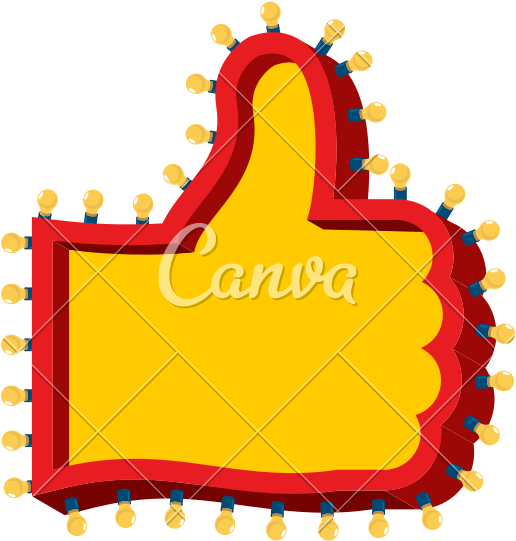 Thumb Up Sign With Glowing Lights - Illustration (800x800)