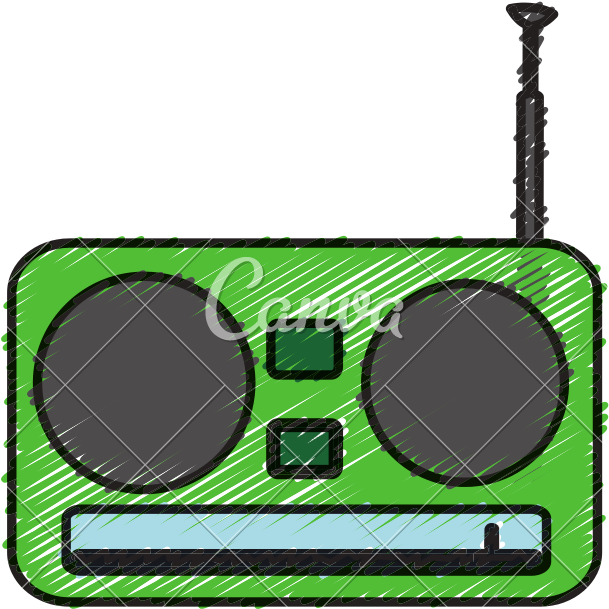 Retro Radio Icon - Illustration (800x800)