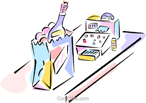 Groceries And Cash Register Royalty Free Vector Clip - Groceries And Cash Register Royalty Free Vector Clip (480x338)