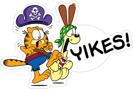 Viber Sticker «garfield Scared Silly » - Scared Garfield (490x317)