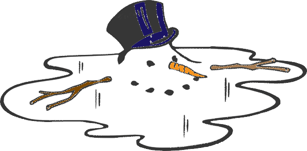 After Last Week's Ice Storm And Freezing Rain, The - Melting Snowman Clipart Black And White (600x297)