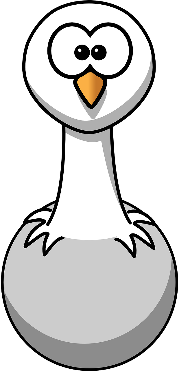 Seagull Bird Gull - Wild Animal Clipart Black And White (640x1280)