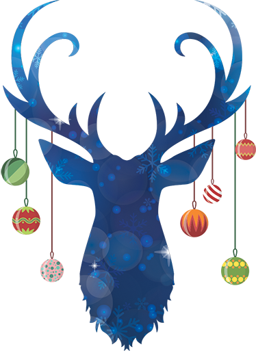 Ciervo Navidad Download Multicolora De Los Ciervos - Silhuetas De Desenhos Animados (374x513)