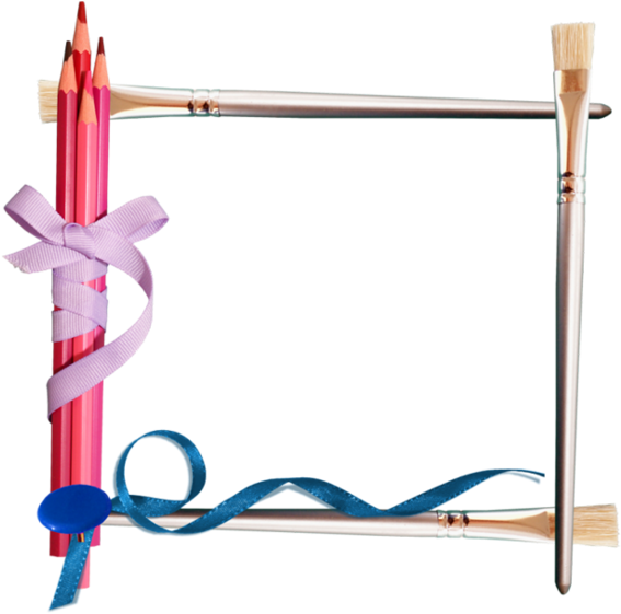 Crayons Stylos Page - Clipart Bordure Scolaire (600x570)