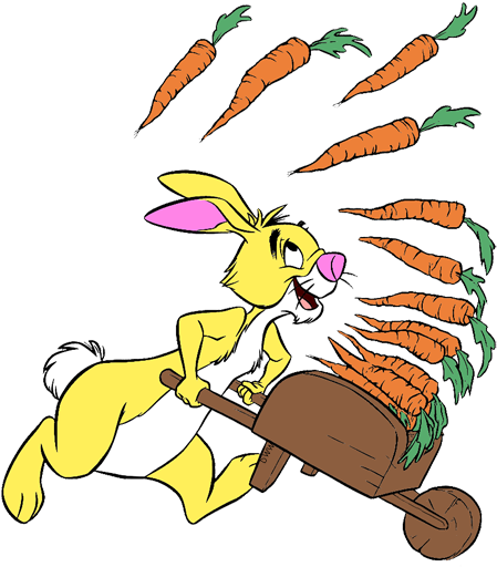Rabbit Carrots Iron On Stickers - Winnie The Pooh Carrot (450x520)