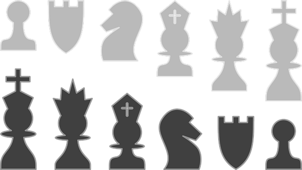 Chess, King, Queen, Pawn, Pieces, Game - Chess Pieces Png Set (602x340)