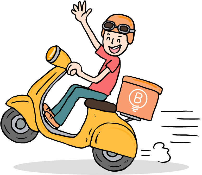 Guy On Scooter Driving Fast - Courier (800x696)