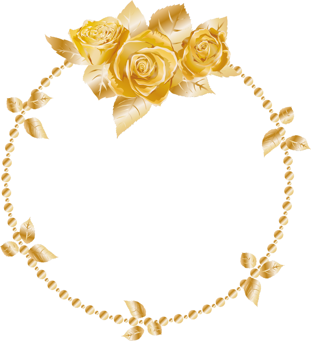 #rose #oses #wreath #gold #header #border #frame #decor - Gold Rose Border Frame (1024x1123)