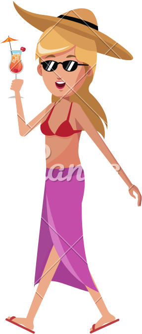 Woman On Vacation Cartoon - Grupo Mulheres (800x800)