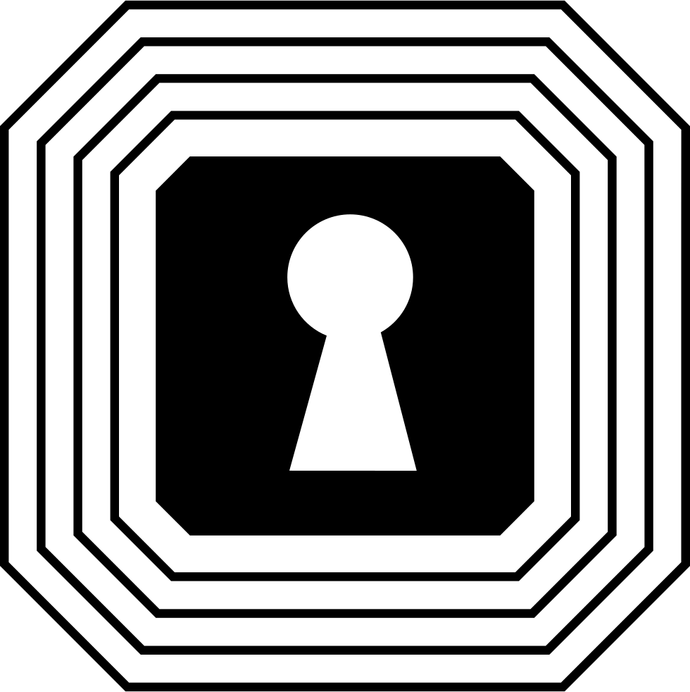 Keyhole Shape In A Square With Points - Clip Art Hand Stop (980x982)