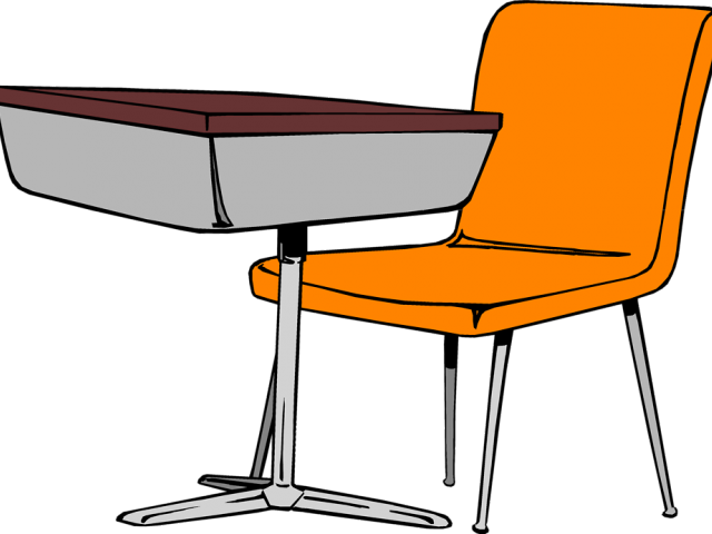 Background Clipart Classroom - Student Desk Clipart (640x480)