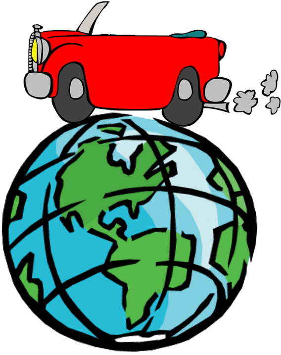 How Green Are Our Cars - Cartoon Earth Clipart (768x726)
