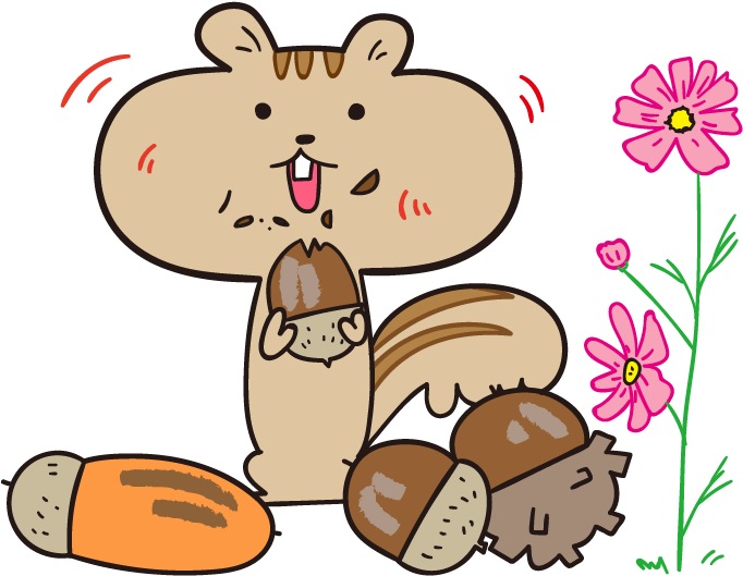 秋を楽しみたい どんぐりを食べるリス イラスト Japanese Culture - 秋を楽しみたい どんぐりを食べるリス イラスト Japanese Culture (696x551)