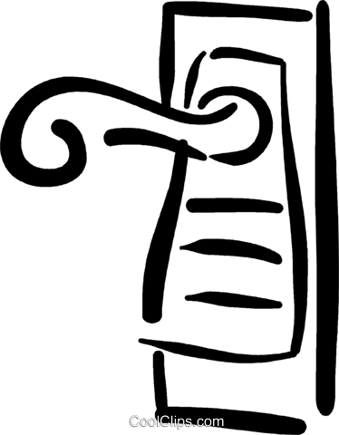 Door Knob Royalty Free Vector Clip Art Illustration - Door Knob Clipart (374x480)